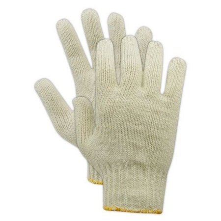 MAGID KnitMaster White Standard Weight Machine Knit Gloves, 12PK T193C